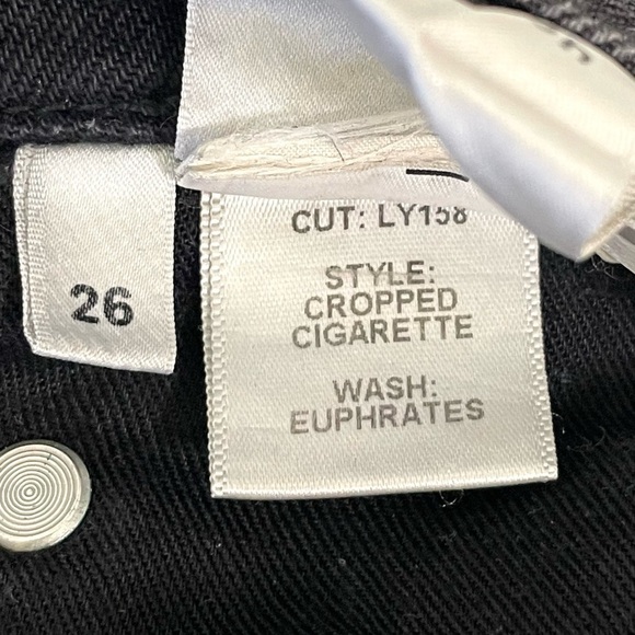 Reformation Julia Cropped Cigarette Frayed High Waist Jean Euphrates 26 - Picture 15 of 16